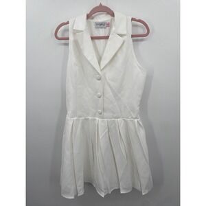Hello Molly White Business Chic Mini Dress Collared Size XL